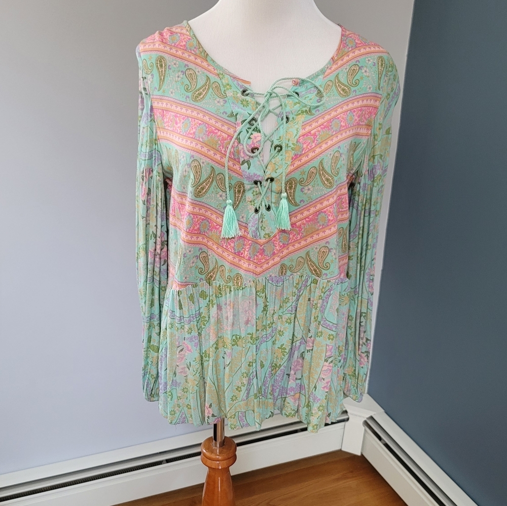 Spell & Gypsy Designs City Lights Blouse Sage